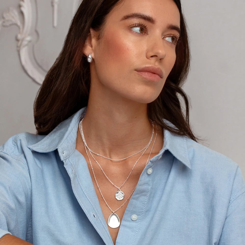 Dower & Hall Sterling Silver Belcher Chain Necklace CHN-MED-PLAIN-S