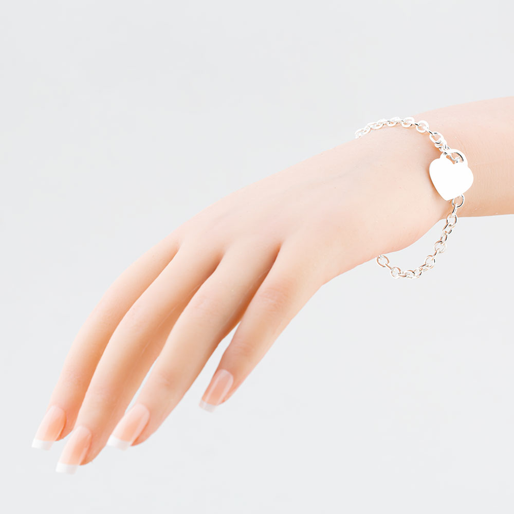 Sterling Silver 19cm Heart Charm Bracelet 8.24.6602