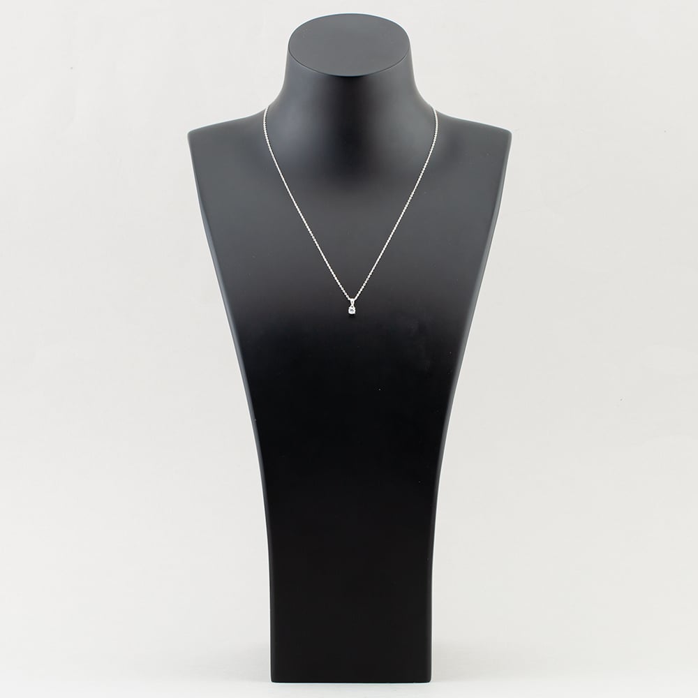 Silver Small Brilliant Cut Cubic Zirconia Pendant Necklace ZQP00046