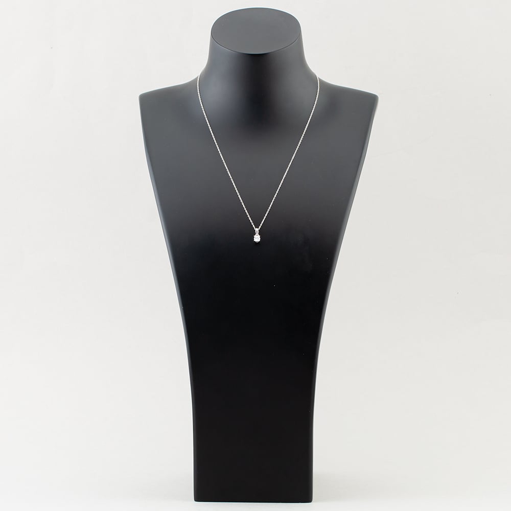 Silver Medium Brilliant Cut Cubic Zirconia Pendant Necklace ZQP00045