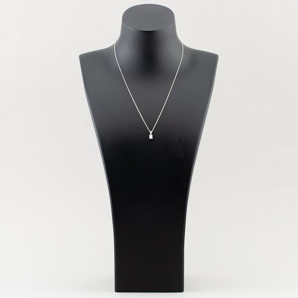 Silver Medium Princess Cut Cubic Zirconia Pendant Necklace ZQP00041
