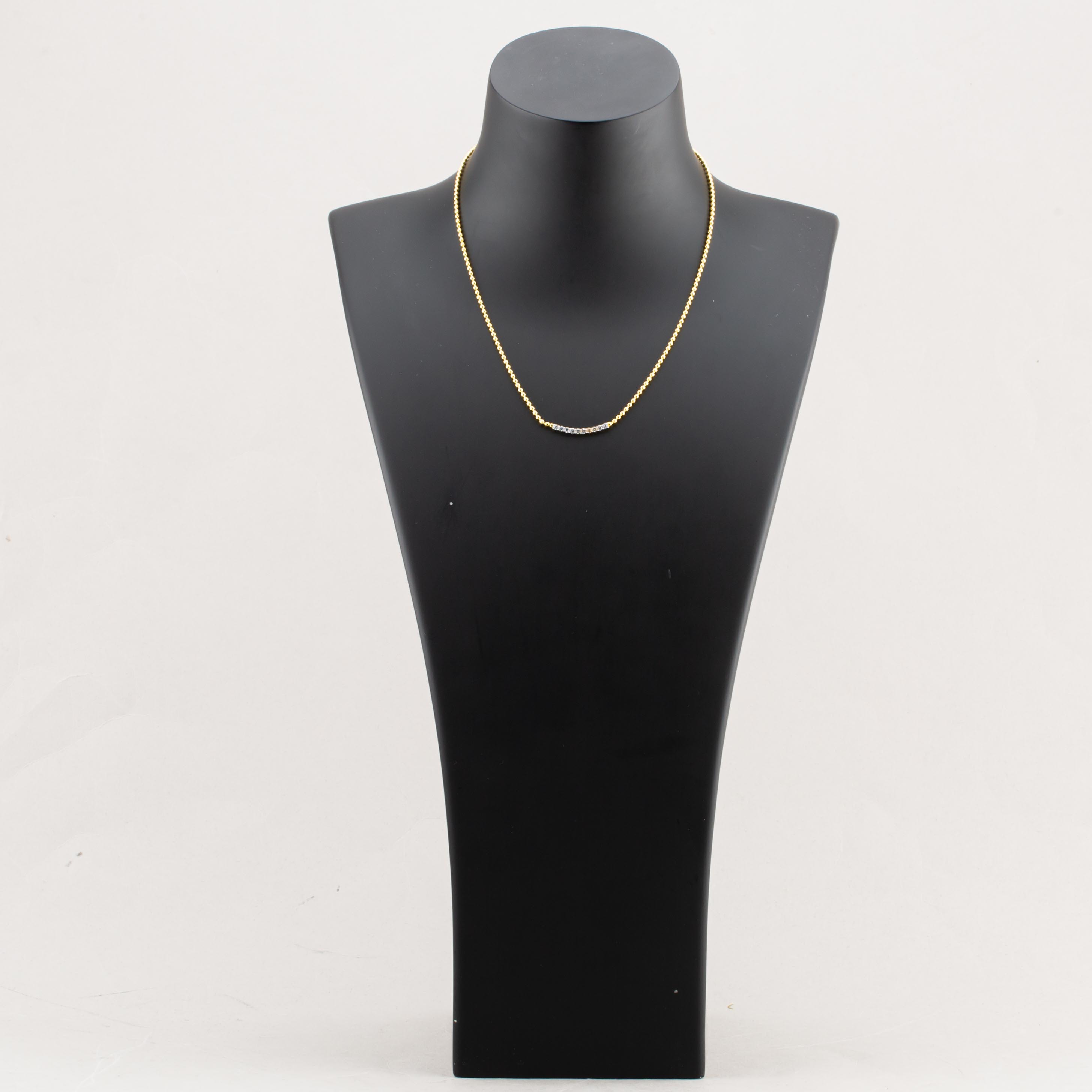 Gold Tone Plated Cubic Zirconia Bar Pendant MK-1070GO