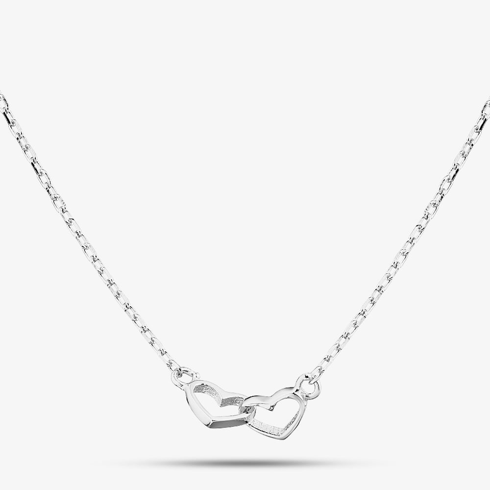 Fashionista Silver Silver Linked Open Heart Chain 16353