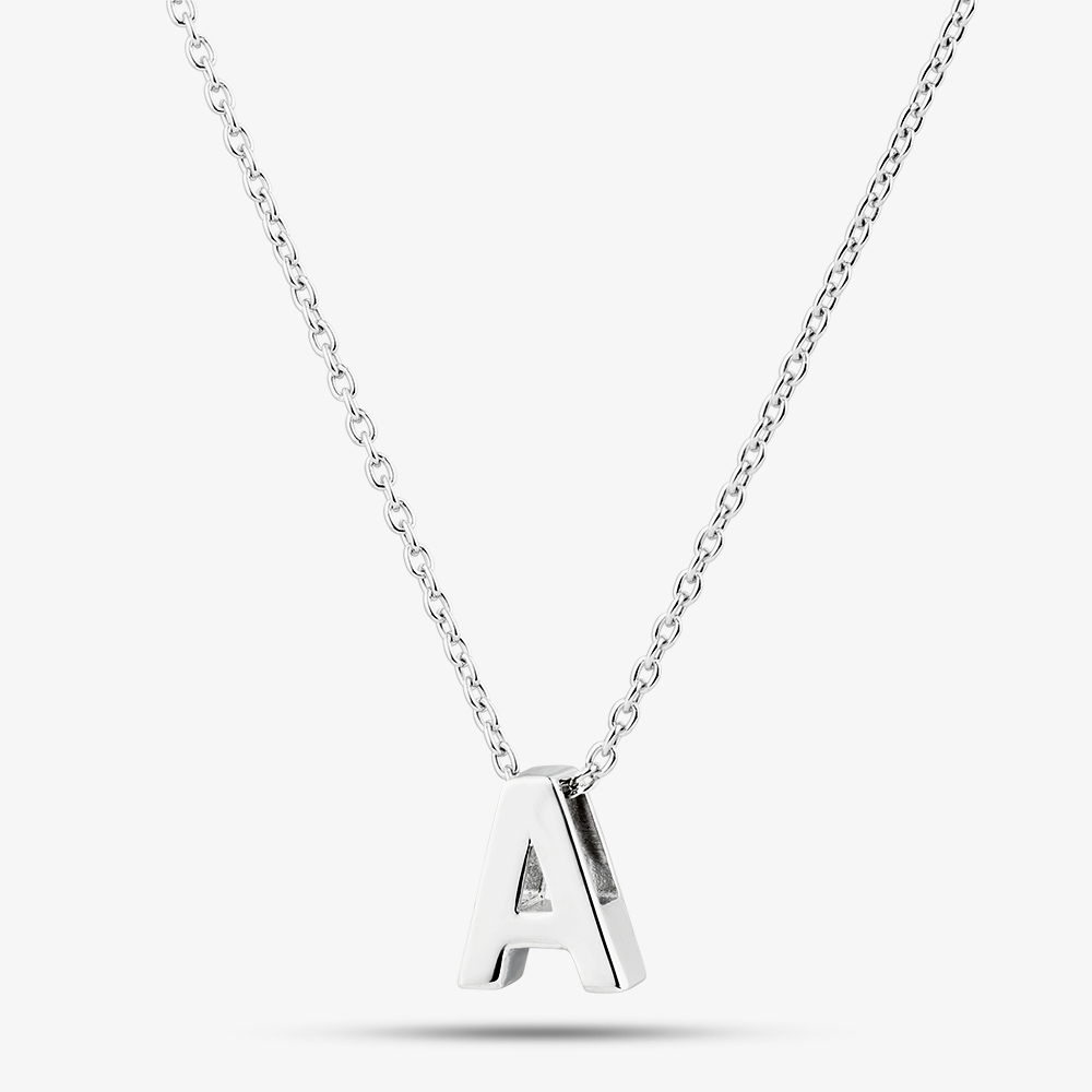 Fashionista Silver Sterling Silver A Initial Pendant CN2583AX11800R1