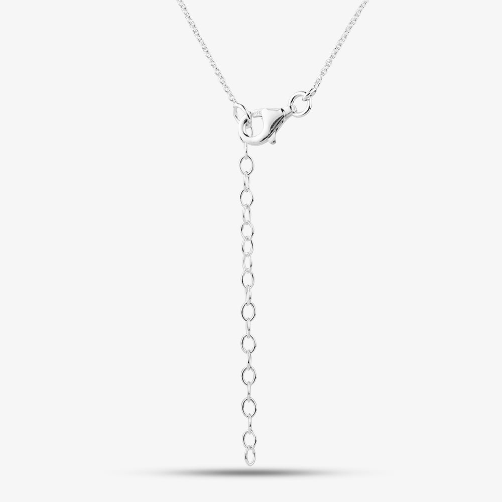 Fashionista Silver Sterling Silver Cubic Zirconia B Initial Heart Pendant 016-33527/B