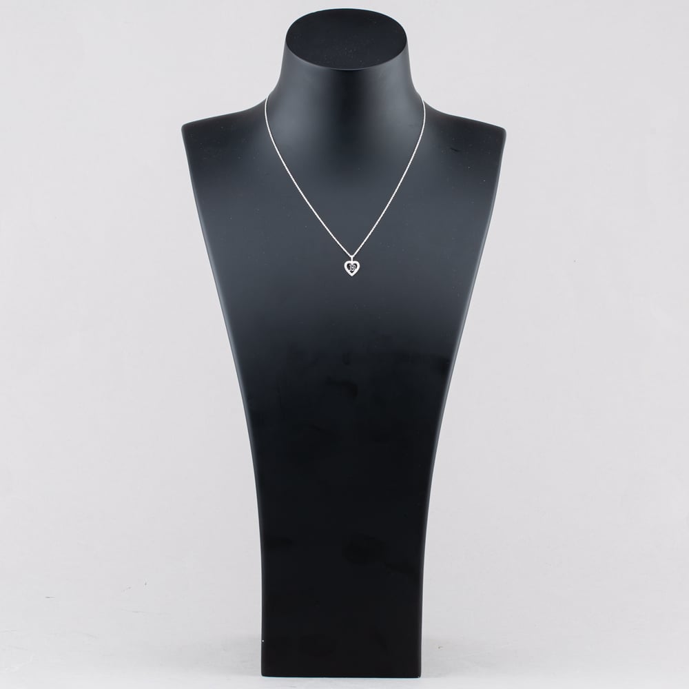Fashionista Silver Sterling Silver Cubic Zirconia B Initial Heart Pendant 016-33527/B