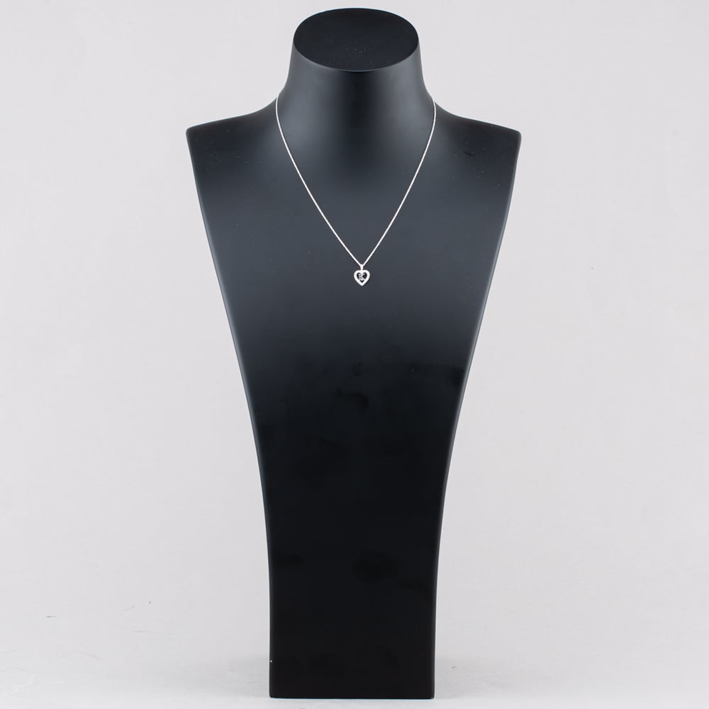 Fashionista Silver Sterling Silver Cubic Zirconia K Initial Heart Pendant 016-33527/K