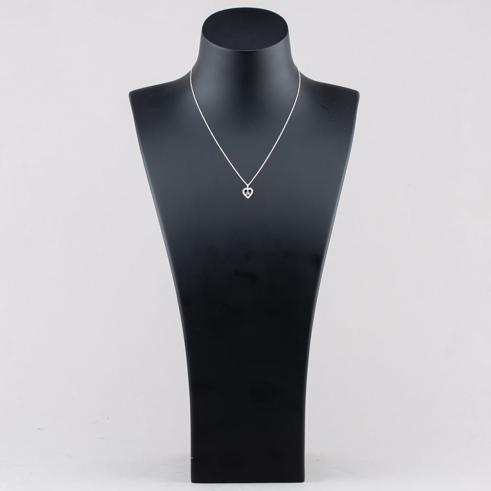 Fashionista Silver Sterling Silver Cubic Zirconia A Initial Heart Pendant 016-33527/A