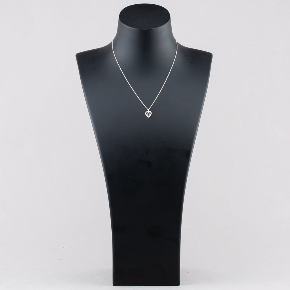 Fashionista Silver Sterling Silver Cubic Zirconia H Initial Heart Pendant 016-33527/H
