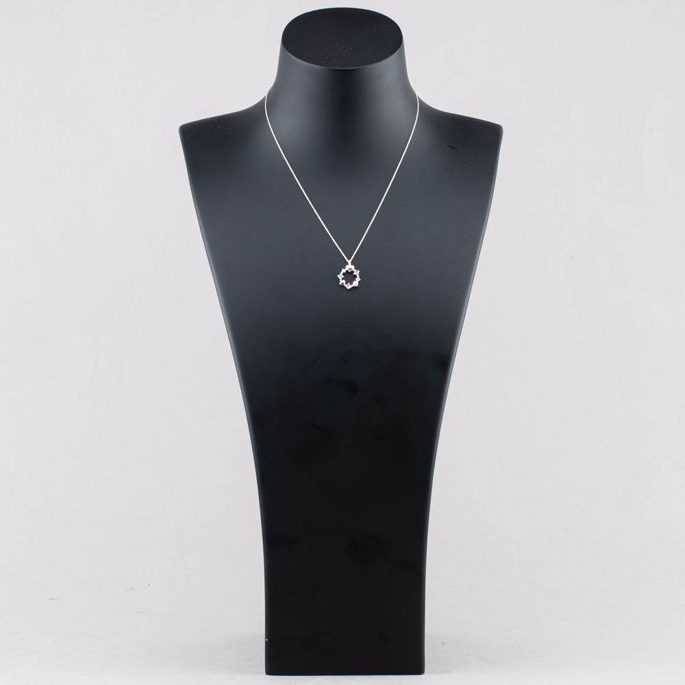 Fashionista Silver Sterling Silver Cubic Zirconia & Simulated Pearl Heart Wreath Pendant 016-33911/SP