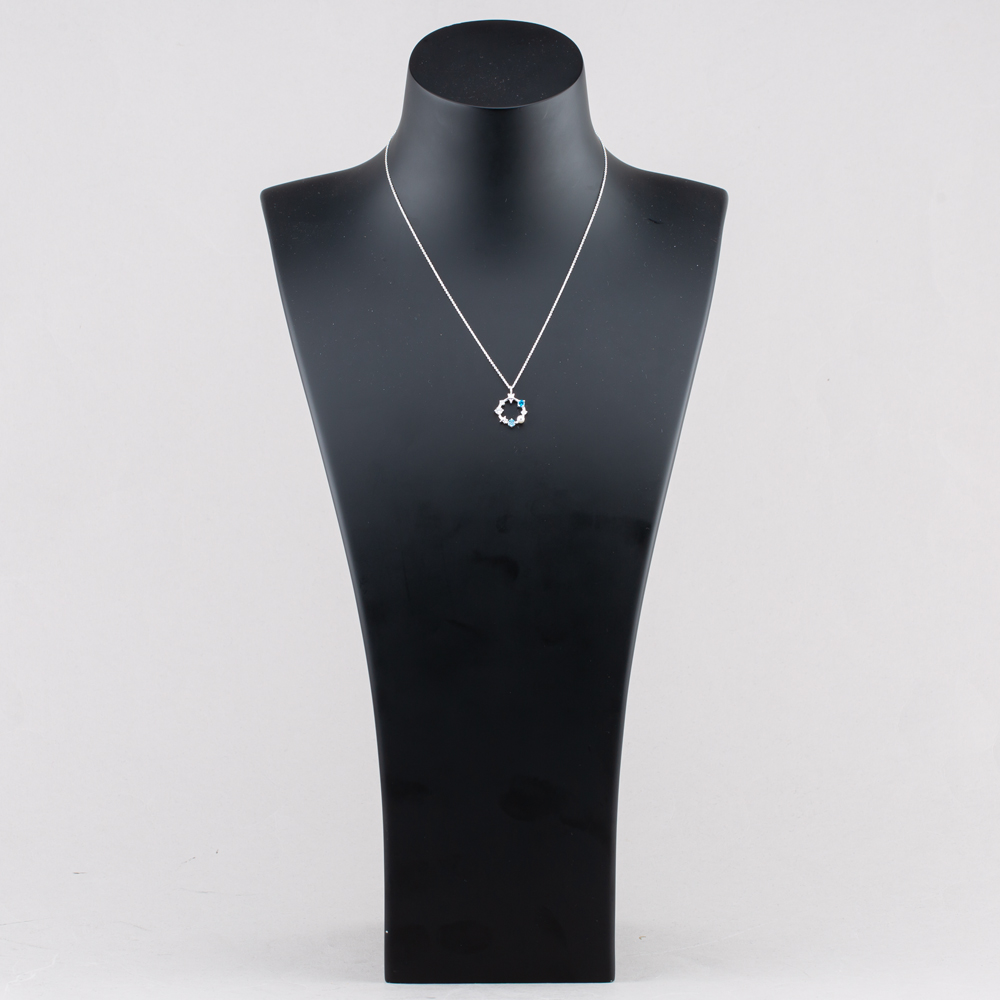 Fashionista Silver Sterling Silver Cubic Zirconia & Simulated Pearl Star Wreath Pendant 016-33908/SP