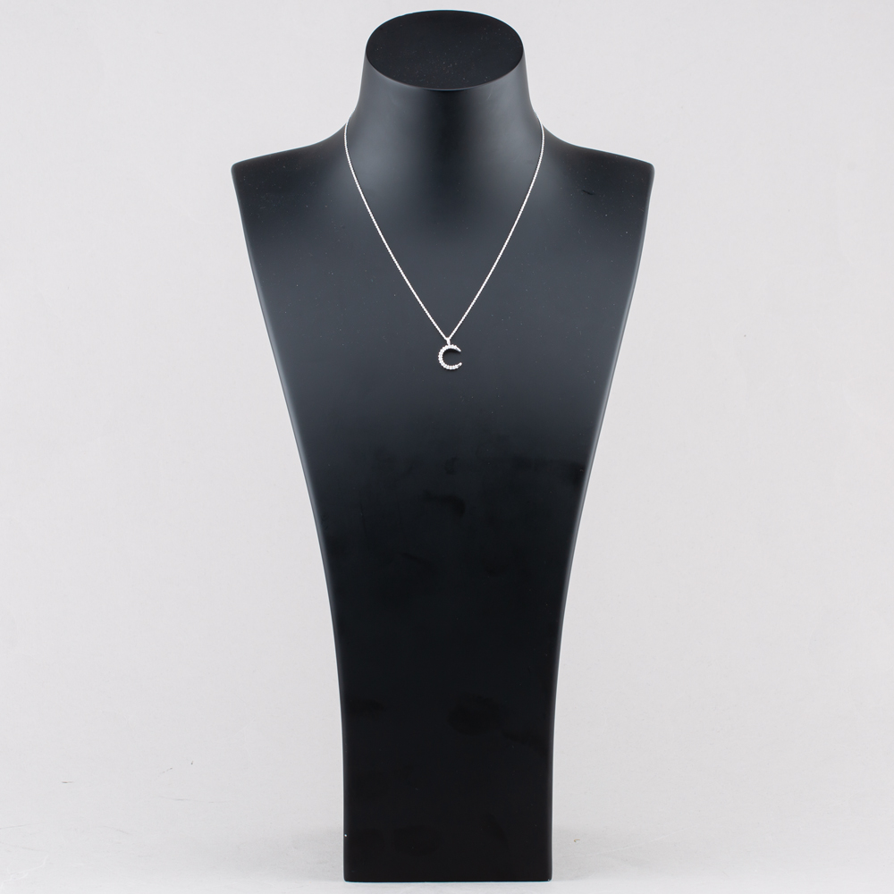 Fashionista Silver Sterling Silver Cubic Zirconia Crescent Moon Pendant 016-36025/SP
