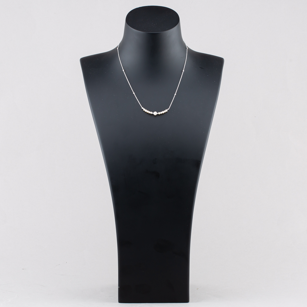 Fashionista Silver Sterling Silver Simulated Pearl Necklace 016-32715/SP