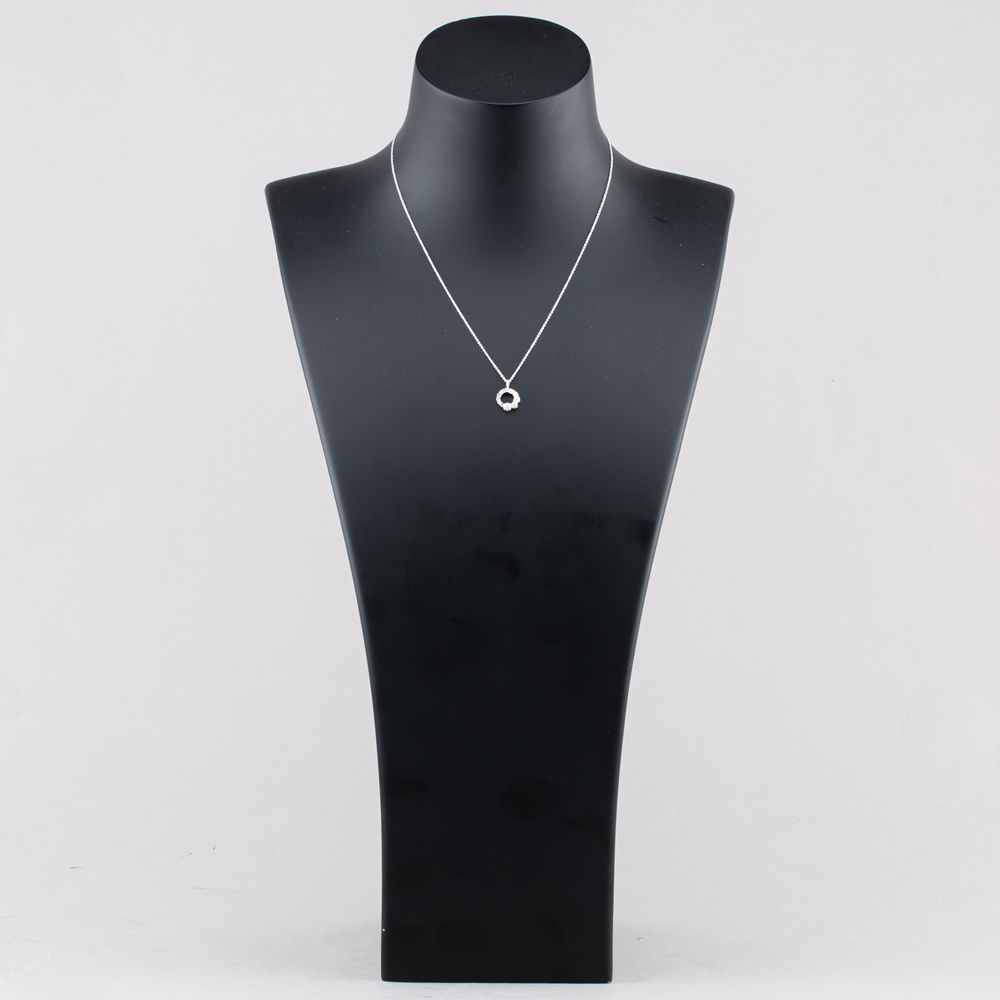 Fashionista Silver Sterling Silver Simulated Pearl & Cubic Zirconia Circle Pendant 016-35014/SP
