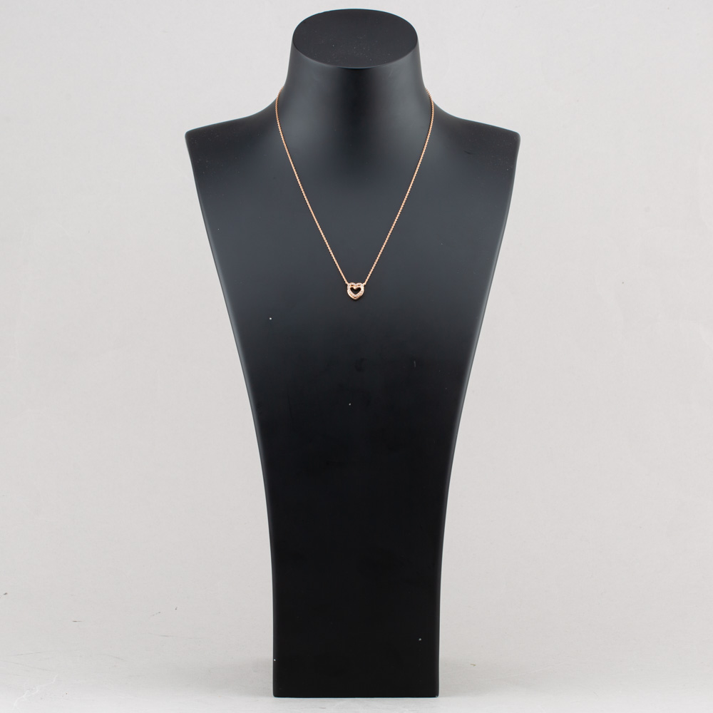 Fashionista Gold Rose Gold Tone Plated Sterling Silver Cubic Zirconia Double Heart Pendant AN3307Z/P
