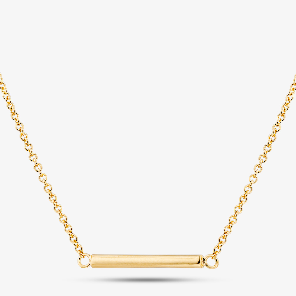 Yellow Gold Tone Plated Sterling Silver Round Bar Necklace AN2625/G