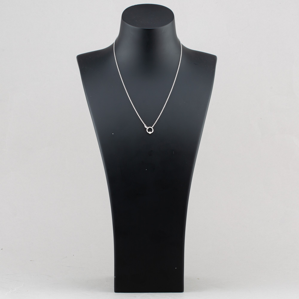 Fashionista Silver Sterling Silver Simulated Pearl & Cubic Zirconia Twisted Rope Circle Pendant AN2504Z-WFM/R