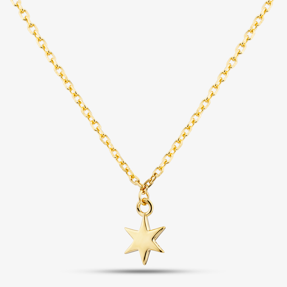 Yellow Gold Tone Plated Sterling Silver Star Pendant AN3042/G