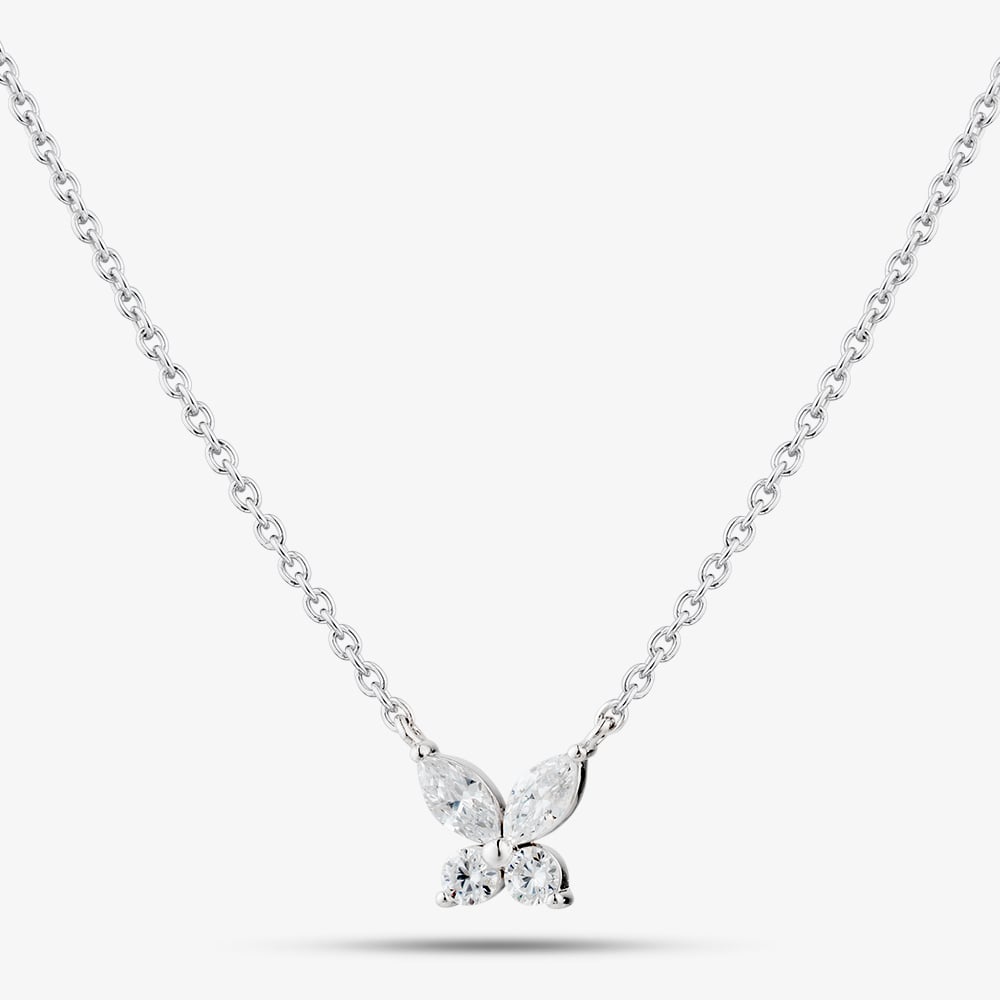 Fashionista Silver Sterling Silver Cubic Zirconia Butterfly Pendant 05S2AZN579204