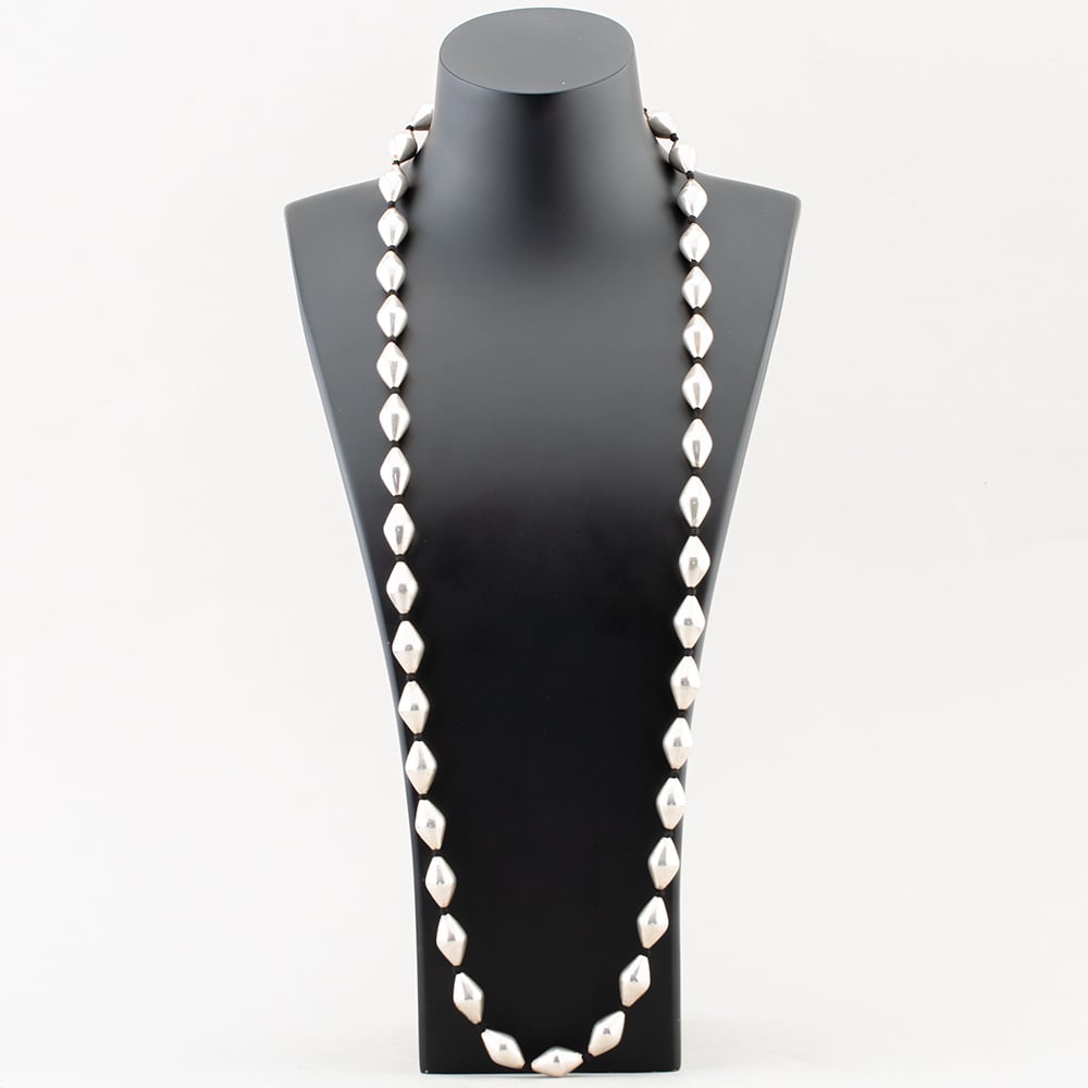 Silver Giant Bead Necklace NLIS36MB