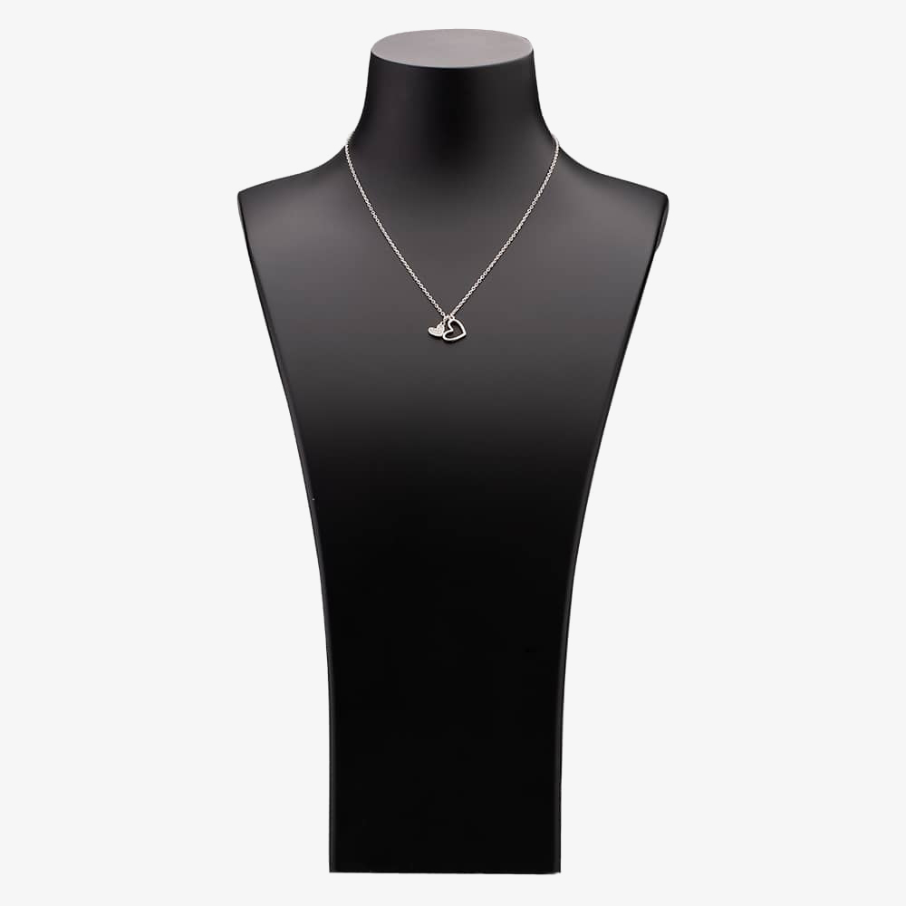 Sterling Silver Cubic Zirconia Two Hearts Necklace N611056