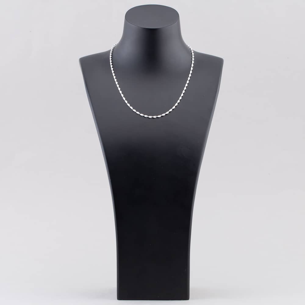 Sterling Silver 19.5 Inch Twisted Herringbone Chain Necklace 8.19.3670