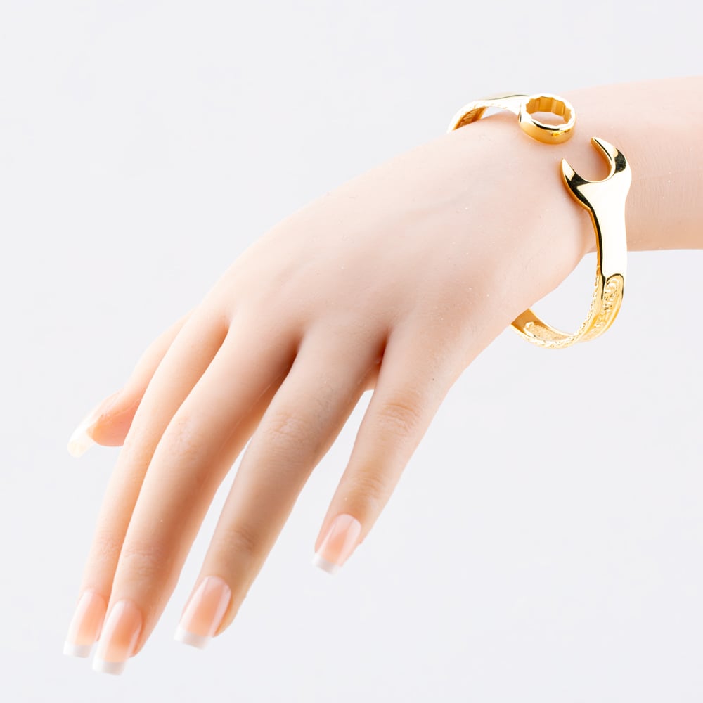 Gold Plated Large Spanner Torque Bangle S8032Y