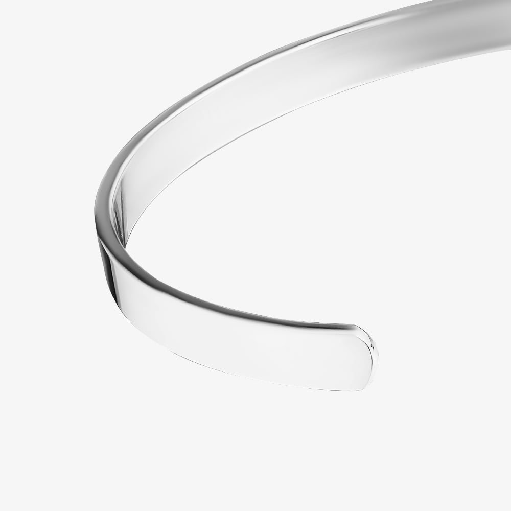 Fashionista Silver Silver Plain Flat Engraveable Bangle GCP0905-2