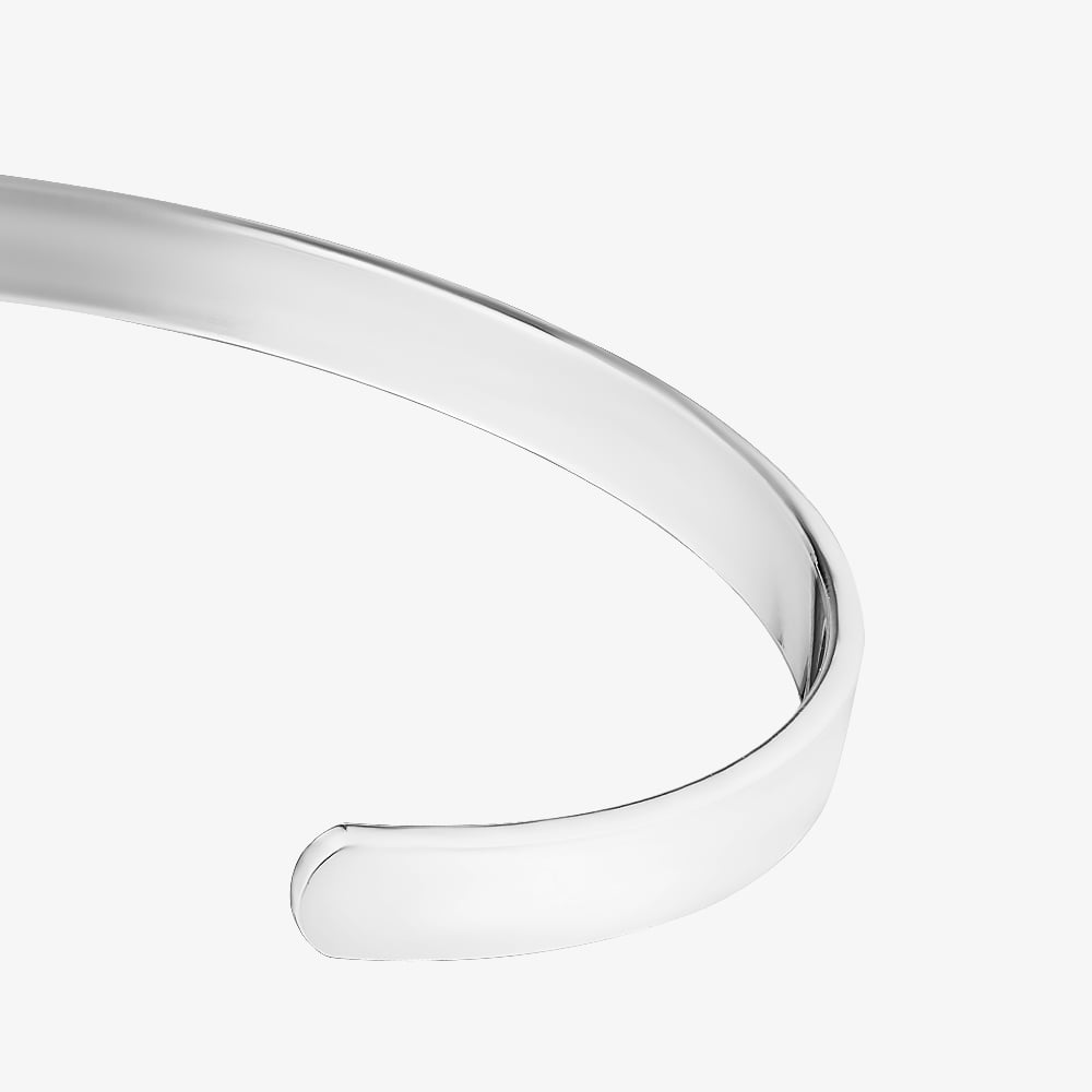Fashionista Silver Silver Plain Flat Engraveable Bangle GCP0905-2