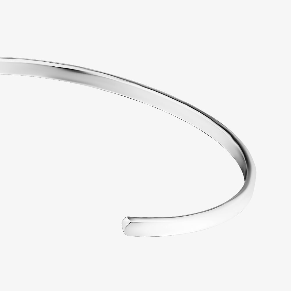 Fashionista Silver Silver Plain Flat Engraveable Bangle 3*60mmCuff C