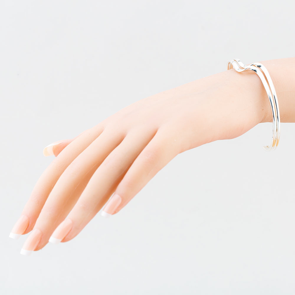 Silver Wave Open Ended Bangle GK-B480