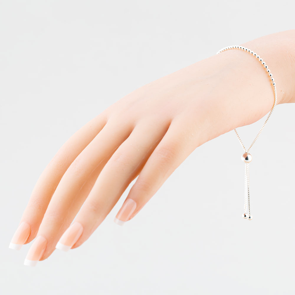 Sterling Silver Adjustable Box Chain Bracelet 8.29.8694