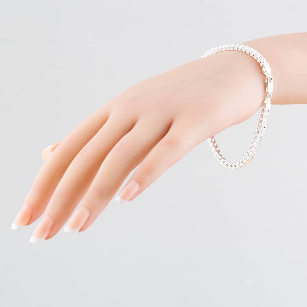 Silver 8.5 Inch Foxtail Chain Bracelet SOFV-360-AG-8.5