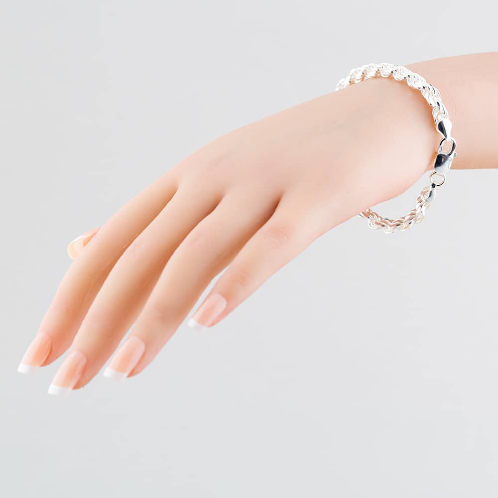 Silver 7.5 Inch Rope Chain Bracelet SDCR-560-AG-7.5