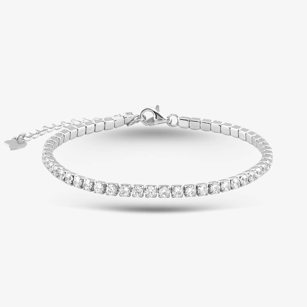 Product photograph of Sterling Silver Cubic Zirconia Tennis Bracelet Zmbr001cz from The Jewel Hut