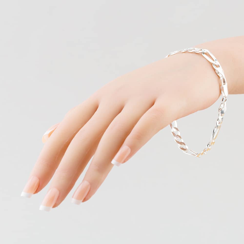 Sterling Silver 8.5 Inch Figaro Chain Bracelet SFFP-810-AG-8.5
