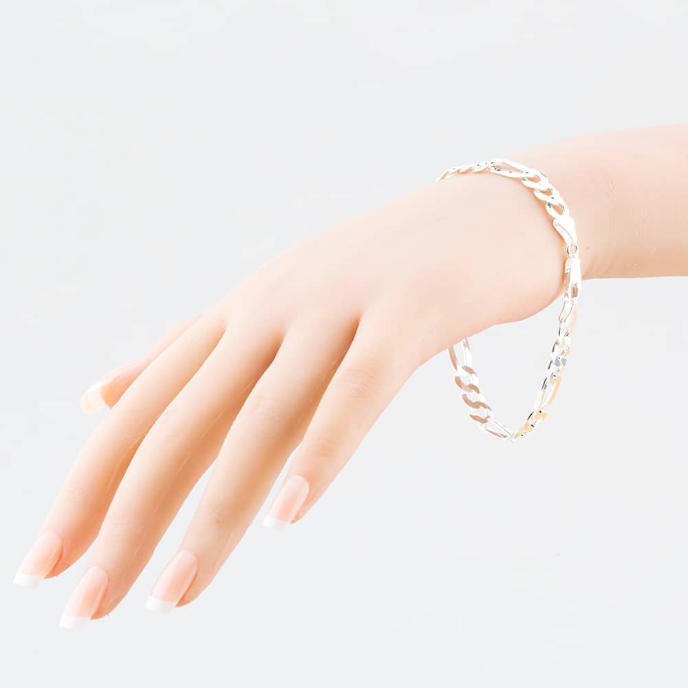 Sterling Silver 8.5 Inch Figaro Chain Bracelet SFFP-730-AG-8.5