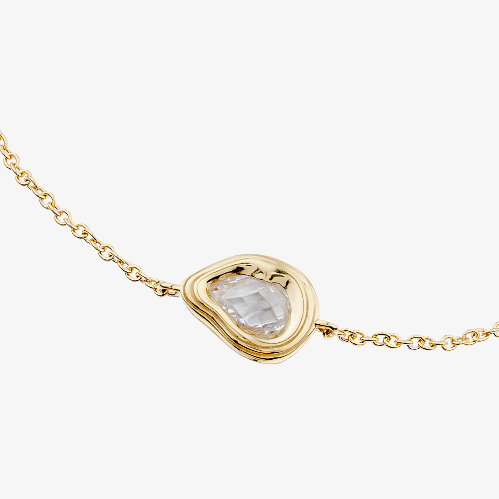 Yellow Gold Tone Plated Sterling Silver Cubic Zirconia Bracelet AB3078Z/G