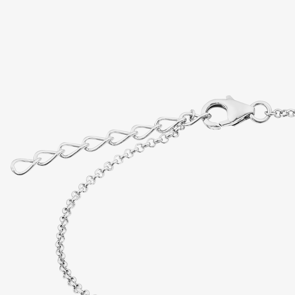 Fashionista Silver Sterling Silver Square Cut Teal Cubic Zirconia Bracelet AB4253TMNN-A75/R