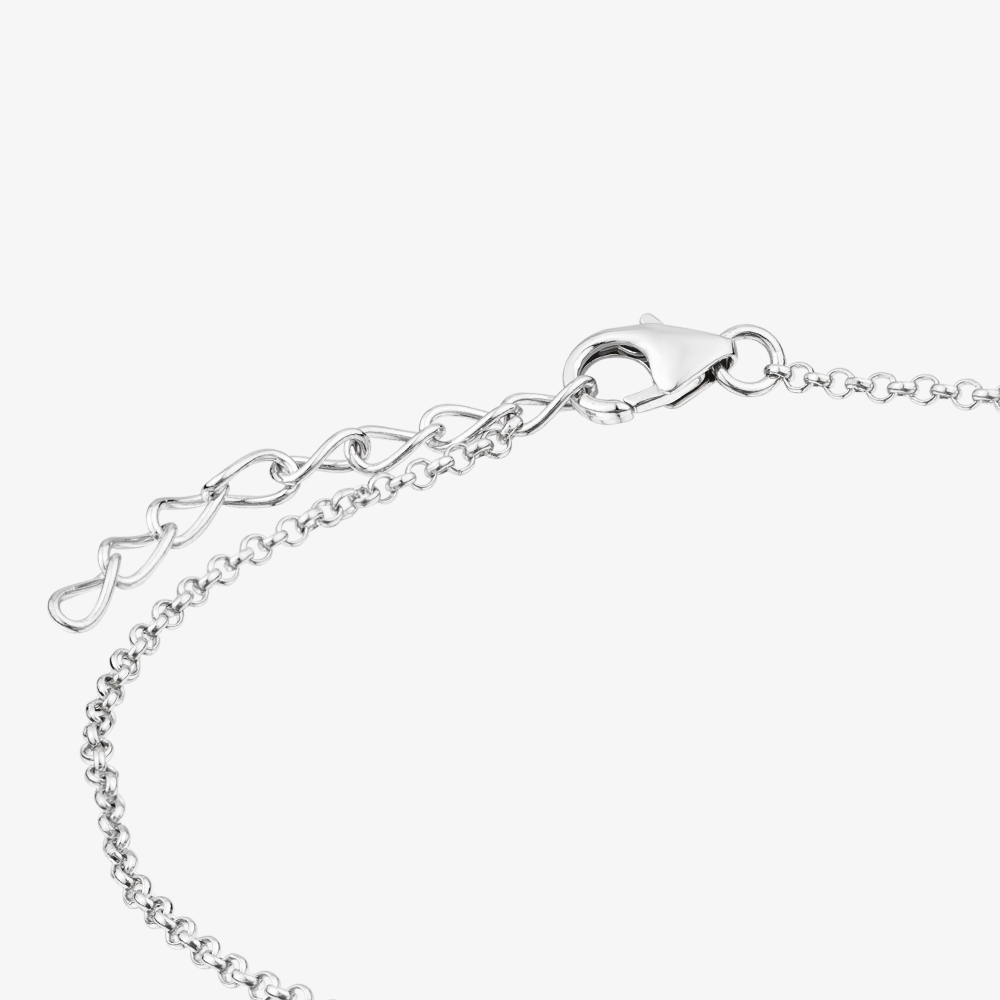 Fashionista Silver Sterling Silver Cubic Zirconia Engravable Disc Bracelet AB4202Z/R