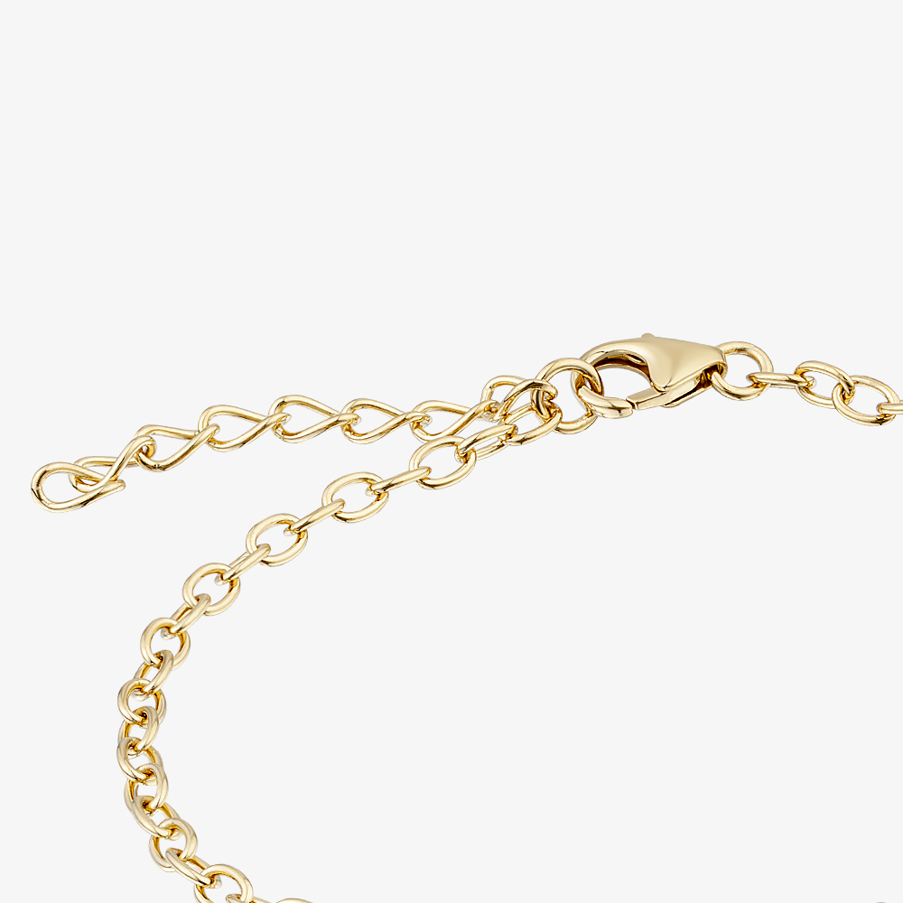 Yellow Gold Tone Plated Sterling Silver Cubic Zirconia Octagon Link Bracelet AB4215Z/G
