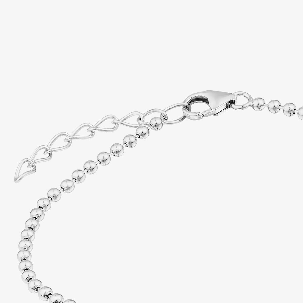 Fashionista Silver Sterling Silver Cubic Zirconia Oval Link Bracelet AB4098Z/R