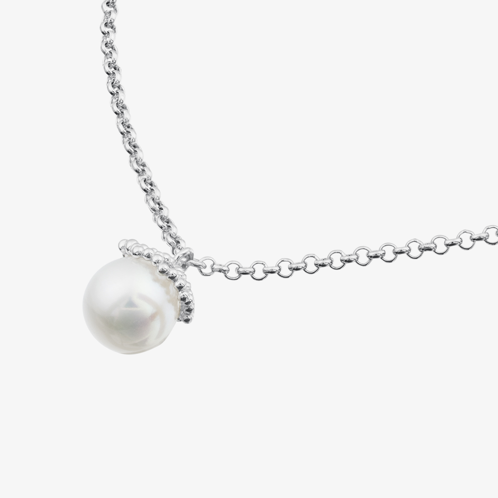 Fashionista Silver Sterling Silver Freshwater Pearl Charm Bracelet AB4178WFM/R