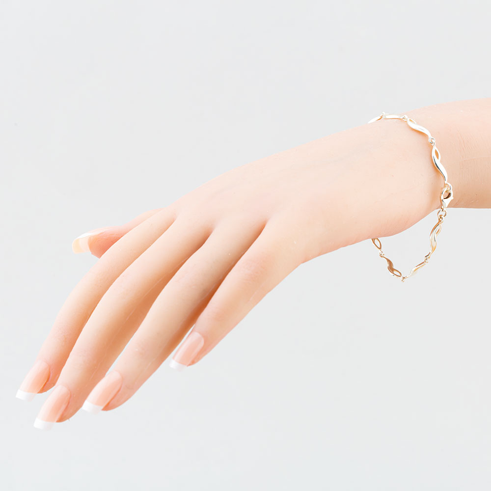 Silver Small Twist Link Bracelet B4029