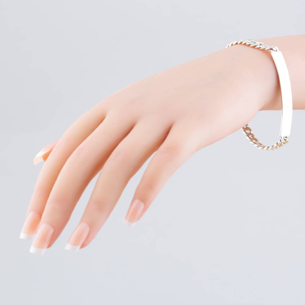 Engravables- Silver 7.5 Inch Curb ID Bracelet BR-3207-7.5