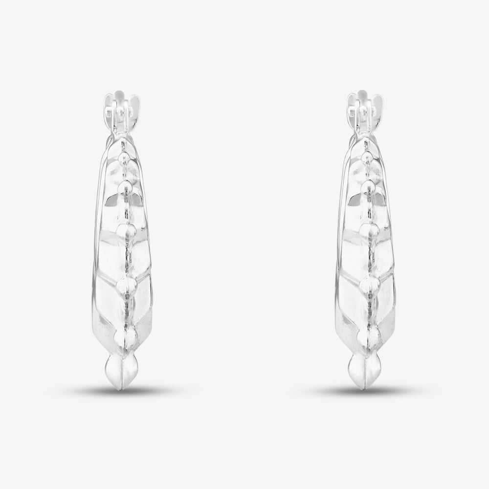 Sterling Silver Fancy Patterned Creole Hoop Earrings S3003