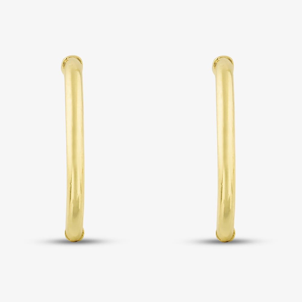 Silver Gold Plated 11mm Sleeper Hoop Earrings S3525