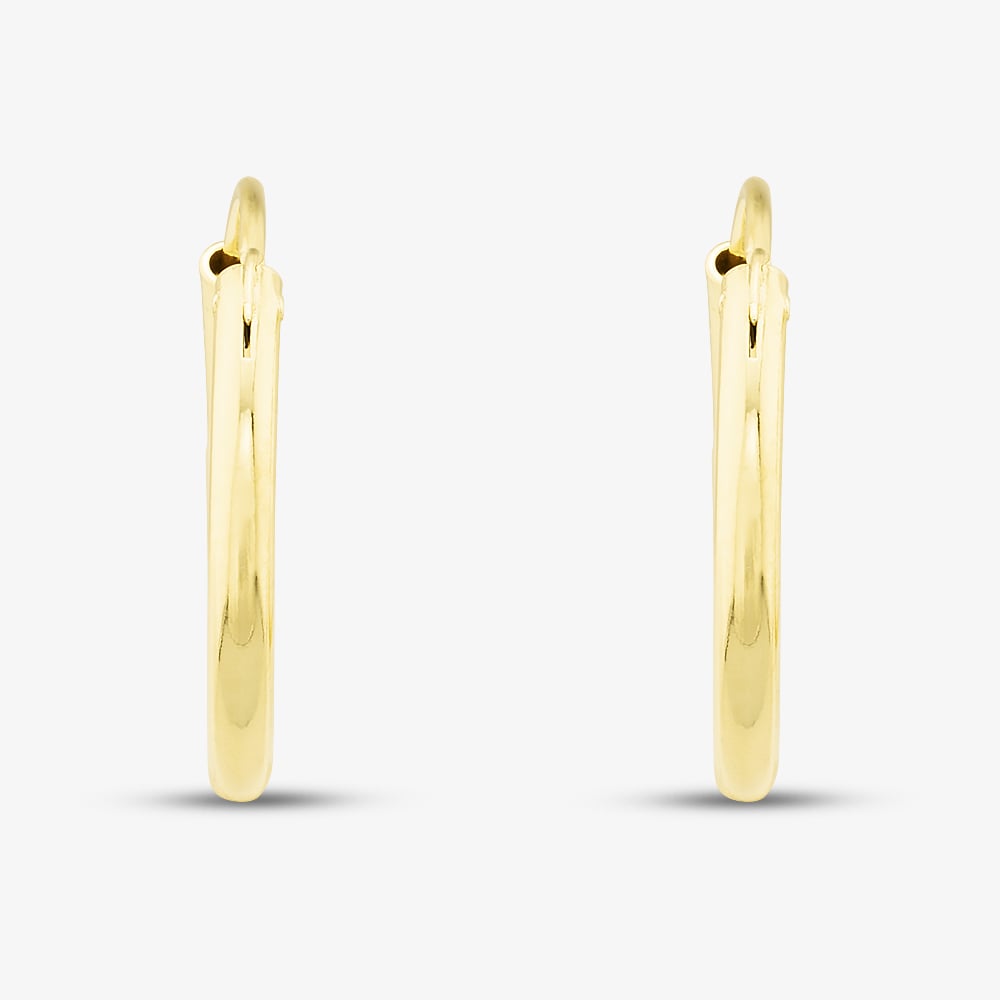 Silver Gold Plated 20mm Sleeper Hoop Earrings S3511