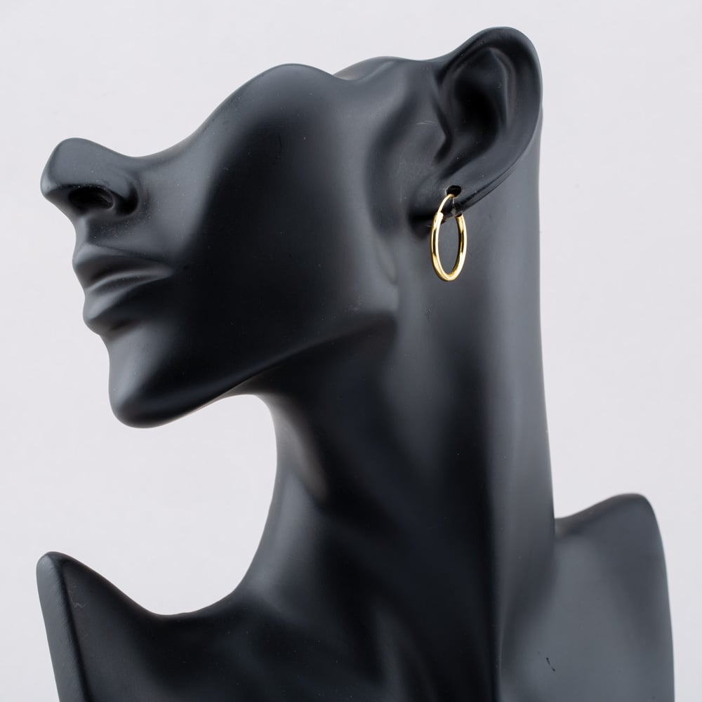 Silver Gold Plated 20mm Sleeper Hoop Earrings S3511
