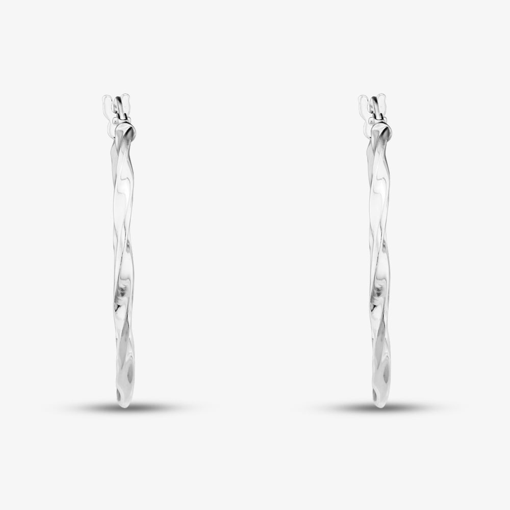 Sterling Silver 30mm Twist Hoop Earrings S3460